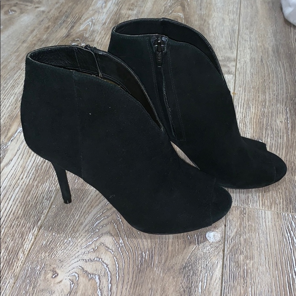 NWOT Michael Kors velvet black open toe bootie